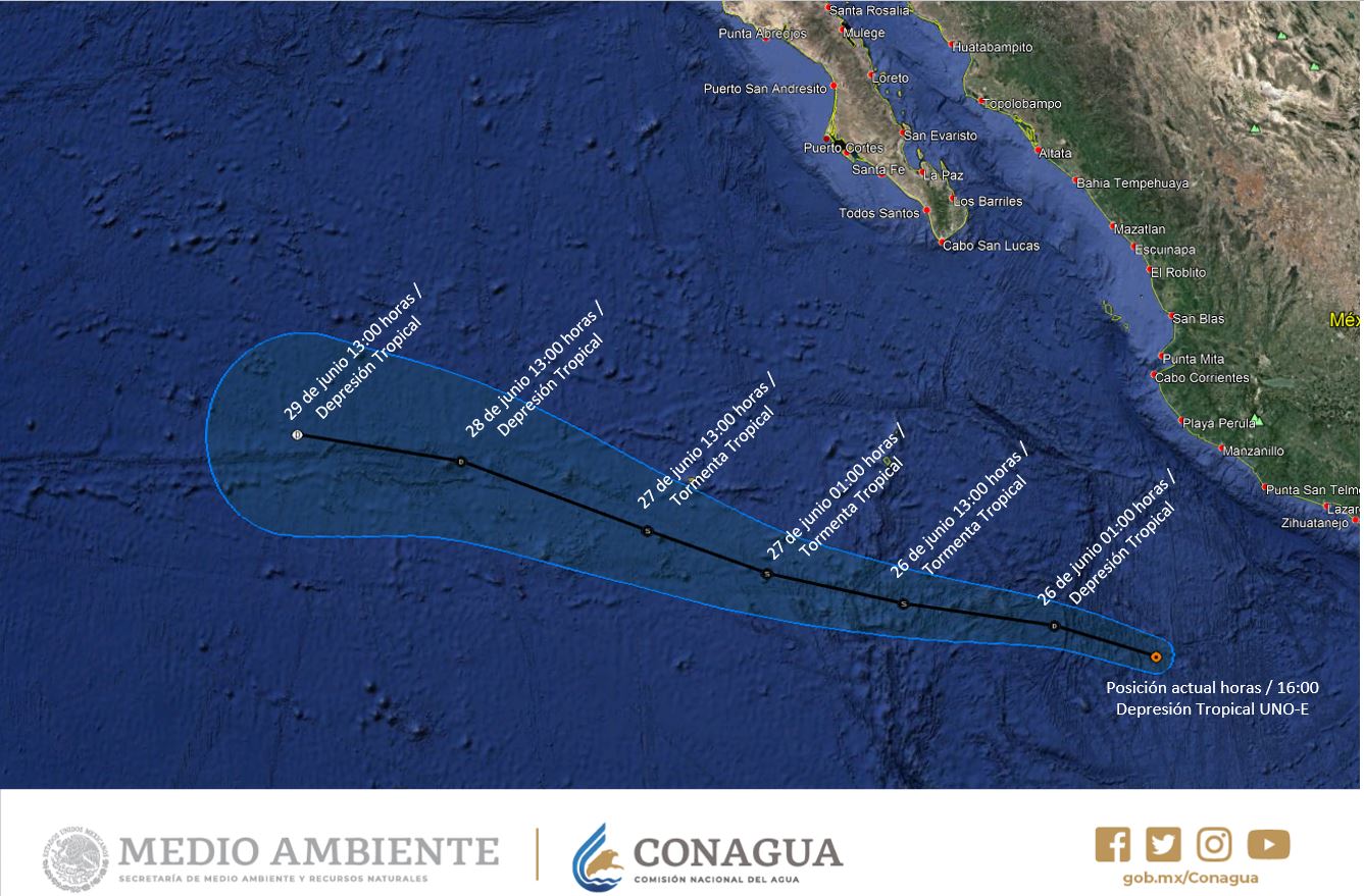 Depresión Tropical 1-E, primer fenómeno de la temporada de huracanes