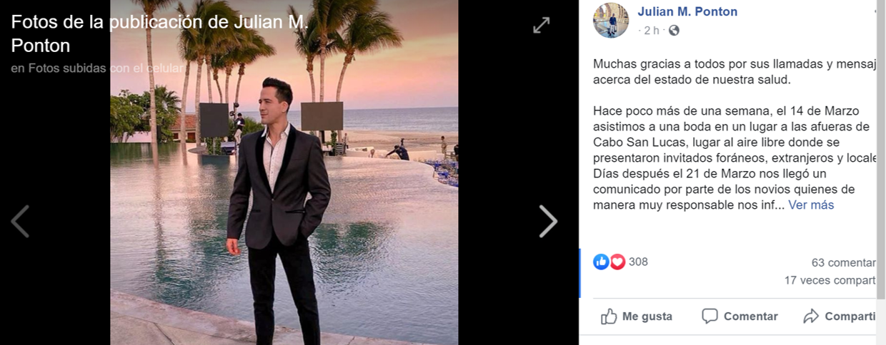 Asiste a boda en la que participó extranjero contagiado con COVID-19 en Los Cabos