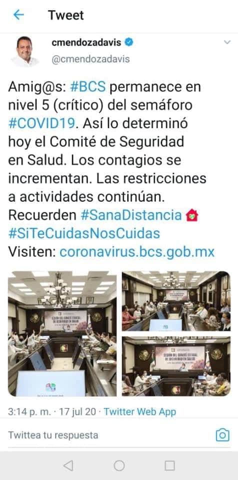 BCS continúa nivel de alerta naranja, pese al incremento de hospitalizados