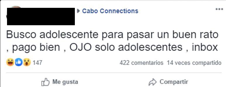 Solicita adolescente para «pasar un buen rato» en grupos de Los Cabos y genera enojo