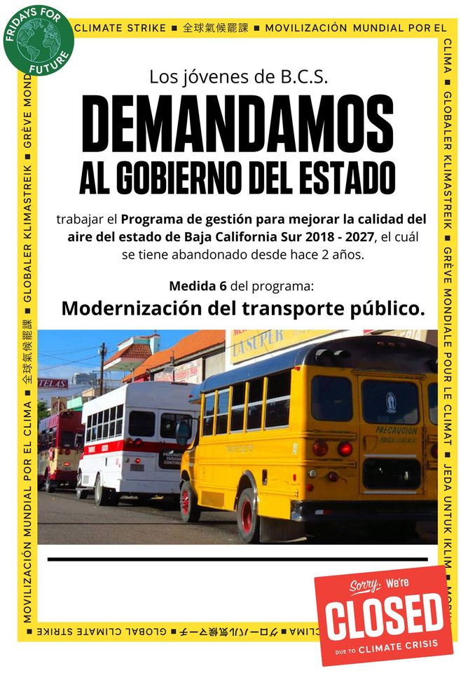 Jóvenes de BCS exigen a gobernador y alcalde trabajen en mejorar calidad del aire