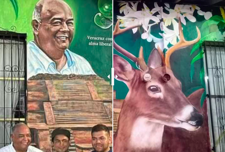 Funcionario, con dinero público, manda hacer mural con su imagen: ciudadanos inconformes