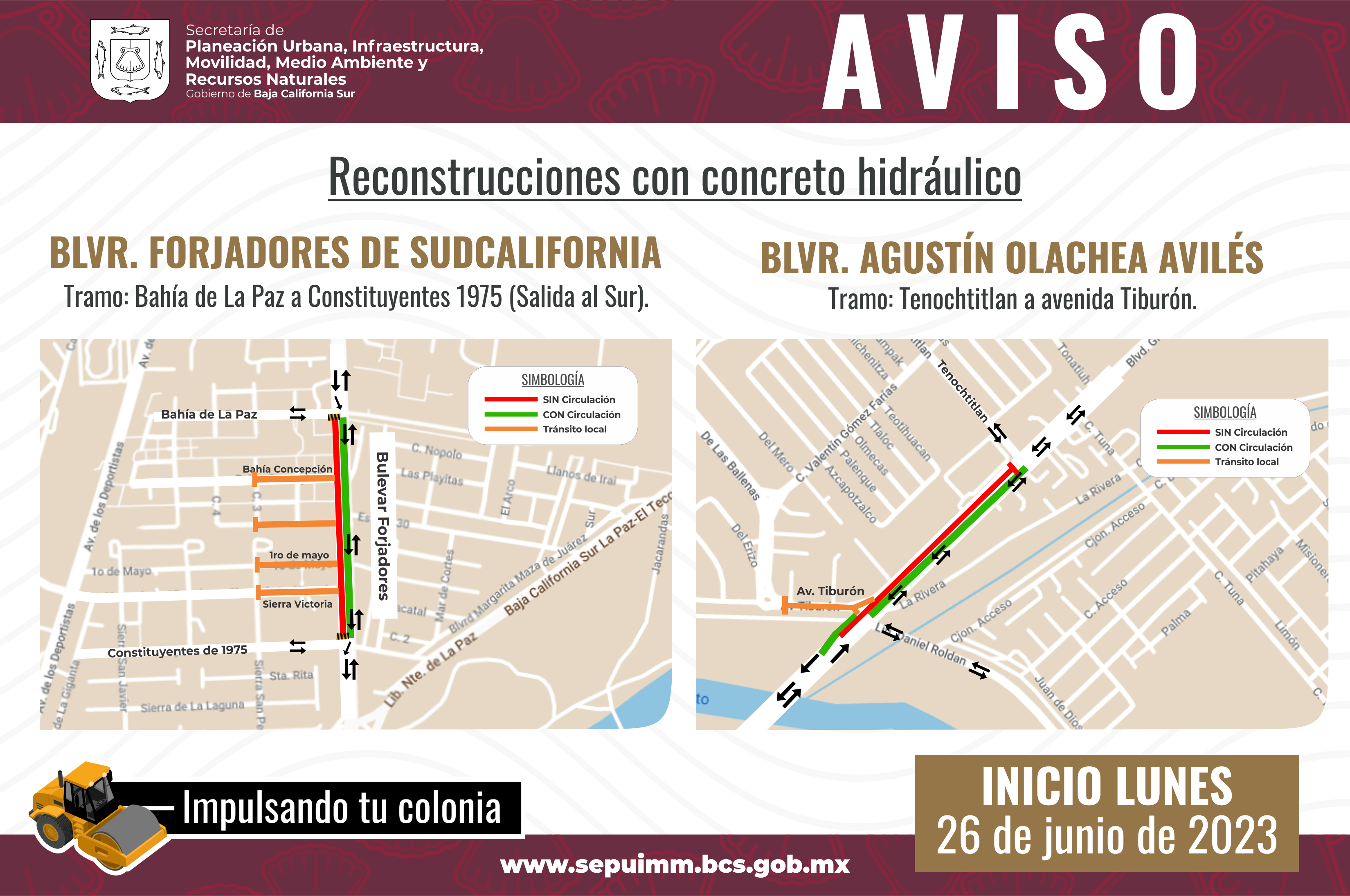 Retomarán trabajos en bulevares Forjadores y Agustín Olachea