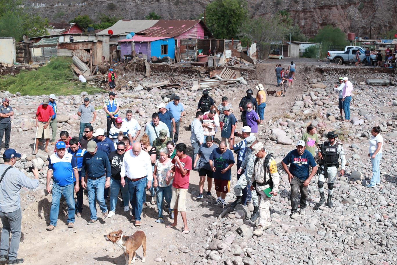 Evalúan daño por crecidas de arroyo en Santa Rosalía