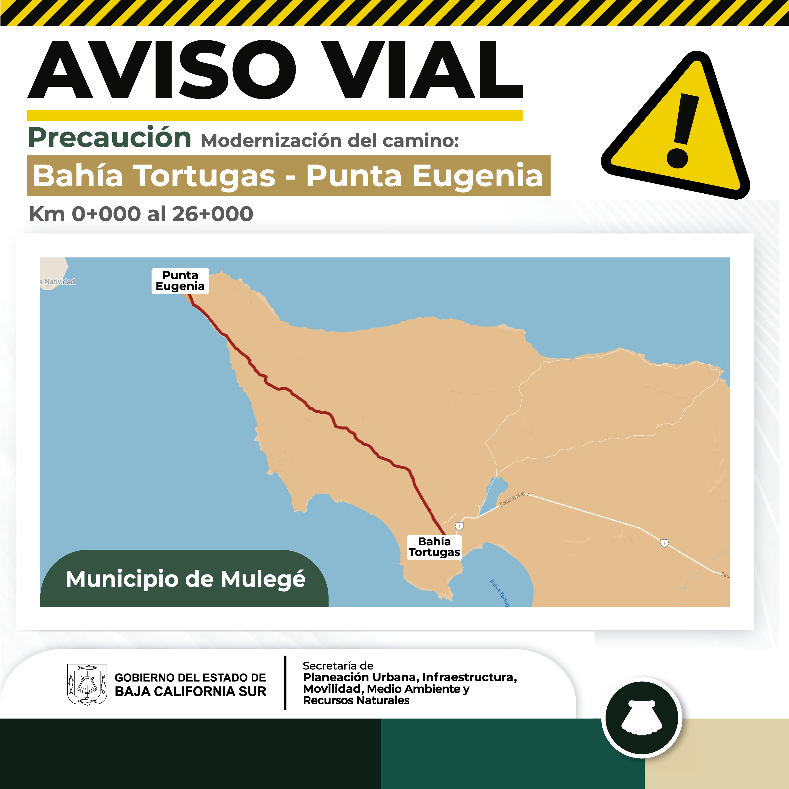 Repararán camino de Bahía Tortugas a Punta Eugenia