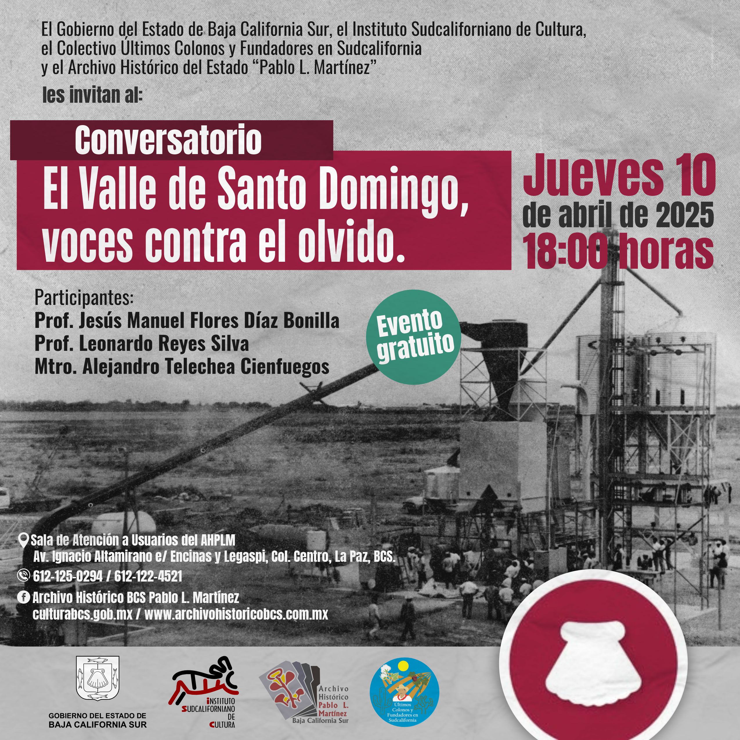 Invita ISC al conversatorio de la historia del Valle de Santo Domingo