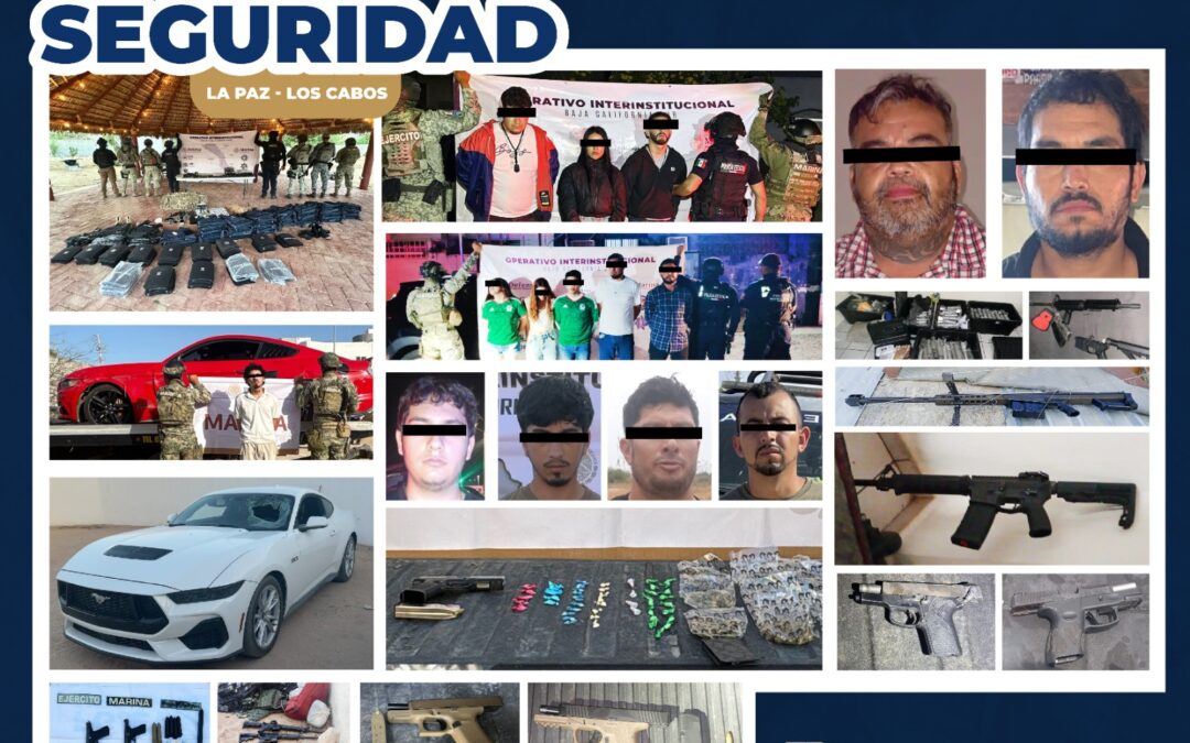 Trabajos de inteligencia y operación permiten la captura de personas, armas y equipo táctico en La Paz y Los Cabos: Mesa de Seguridad 