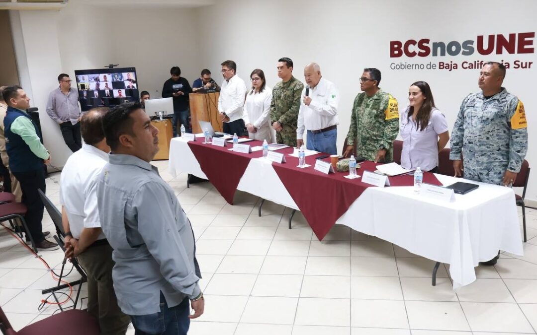 Refuerza BCS coordinación y vigilancia ante la tormenta tropical “Marie”